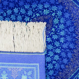 ペルシャ絨毯 クム産 パルディス工房 シルク 青 玄関マット 裏面
