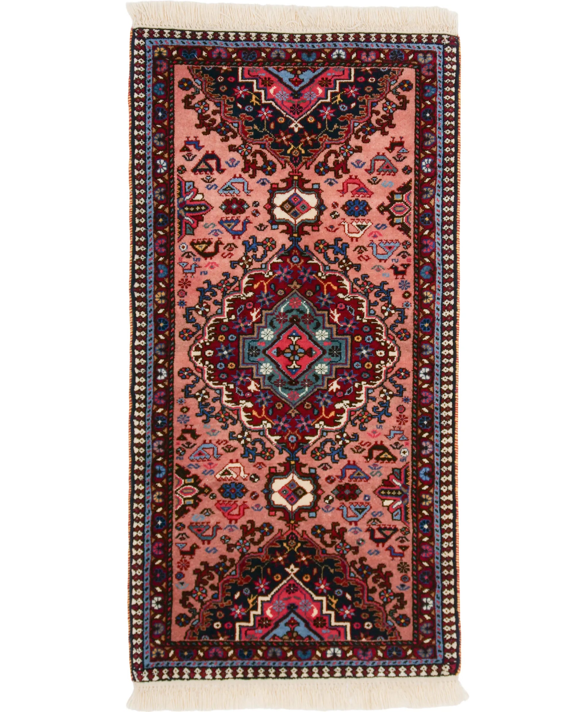 新品 トルクメンボハラデザイン 艶々高級ラグ パキスタン手織り