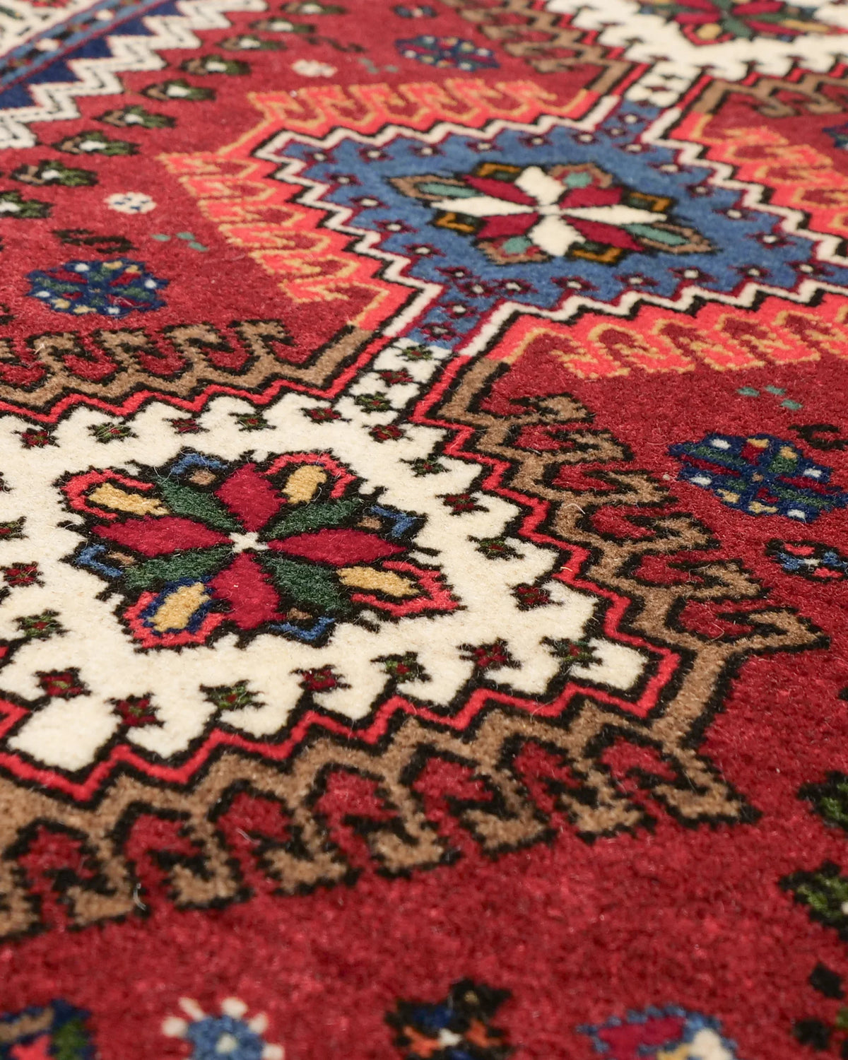 ペルシャ絨毯 ヤラメ産 ウール 57×90cm 赤 玄関マット 手織り｜SATHI RUGS