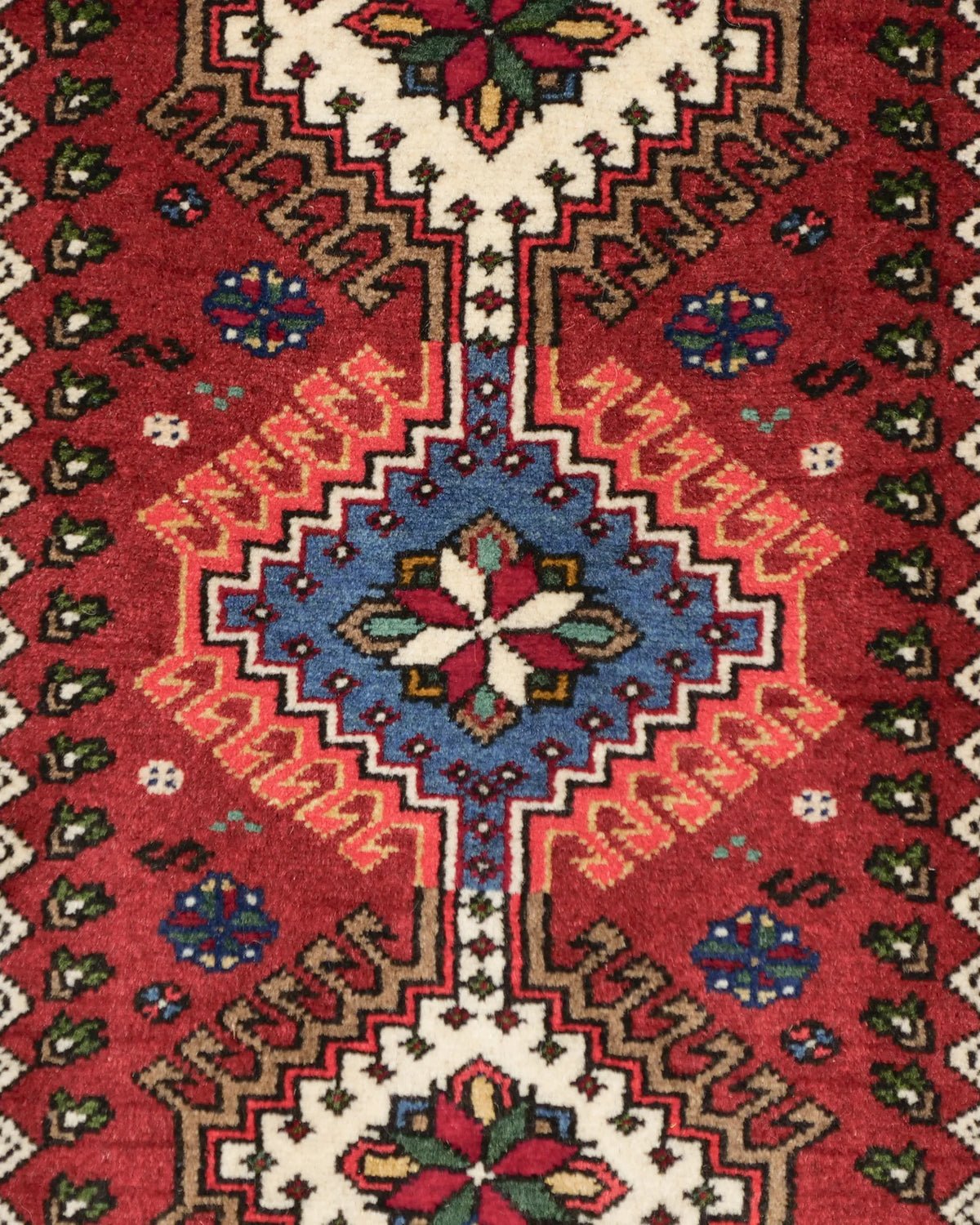 ペルシャ絨毯 ヤラメ産 ウール 57×90cm 赤 玄関マット 手織り｜SATHI RUGS