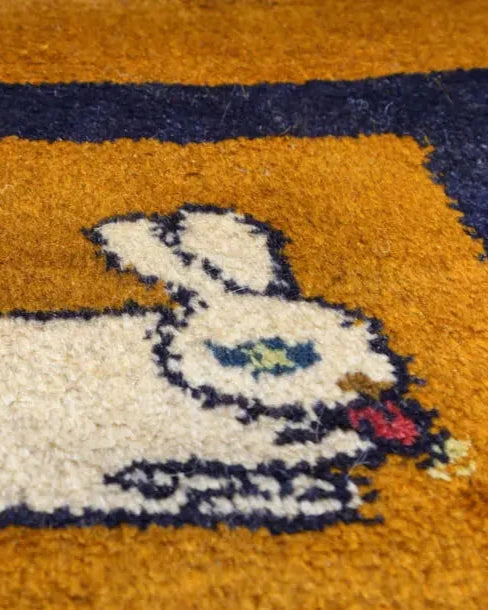 ペルシャ絨毯 ギャッベ うさぎ 39x39cm 座布団 – SATHI RUGS