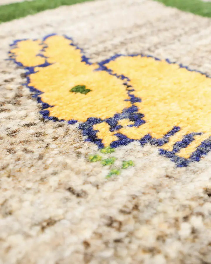 ギャッベ 40×40cm 黒 座布団 手織り｜SATHI RUGS