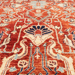 アフガニスタン産絨毯 青い外枠 赤フィールド