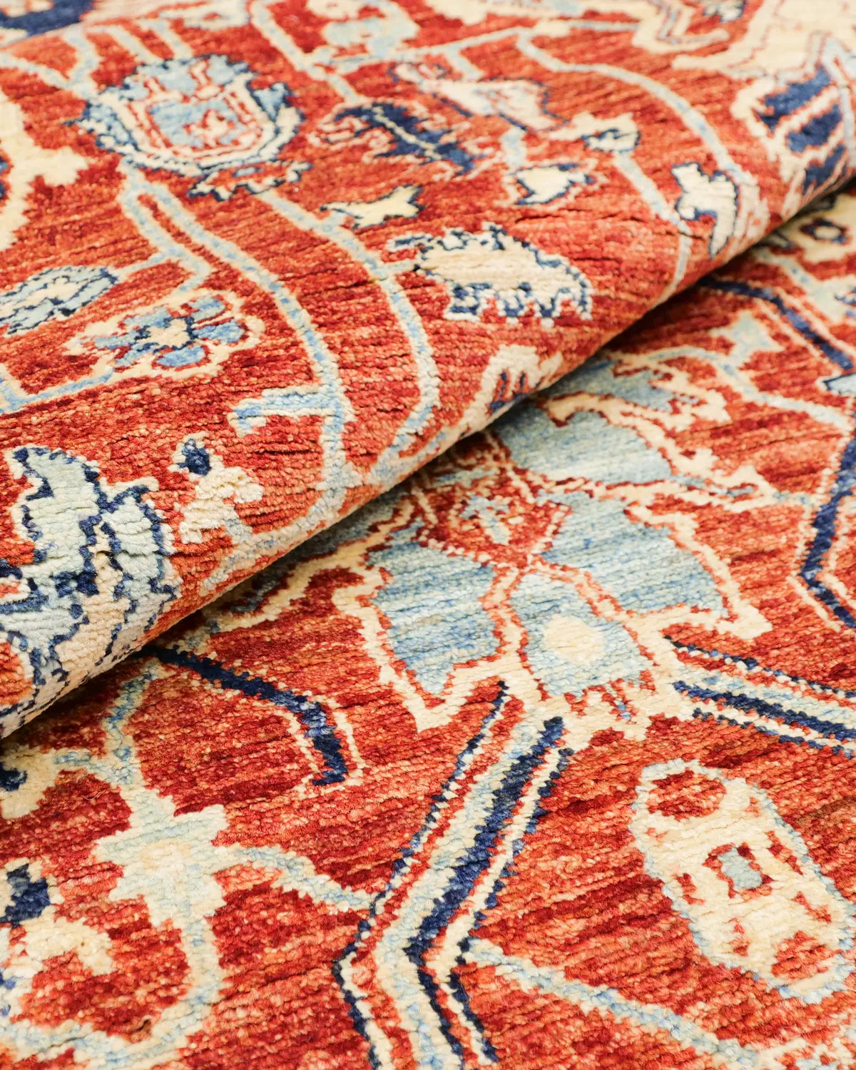 ウール100％ アフガニスタン絨毯 手織りラグ