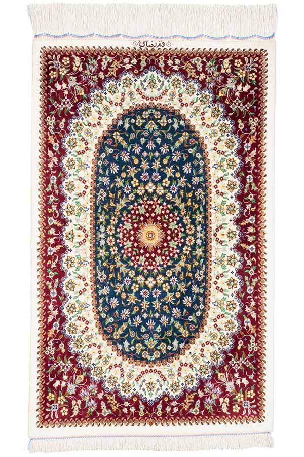 ペルシャ絨毯 赤 クム シルク
