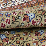 トルコ絨毯 手織り カイセリ ウール素材 モスグリーン フラワーモチーフ