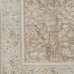 トルコ絨毯 ゼロパイル 約84cm x 134cm 淡いベージュ 手織り ラグ