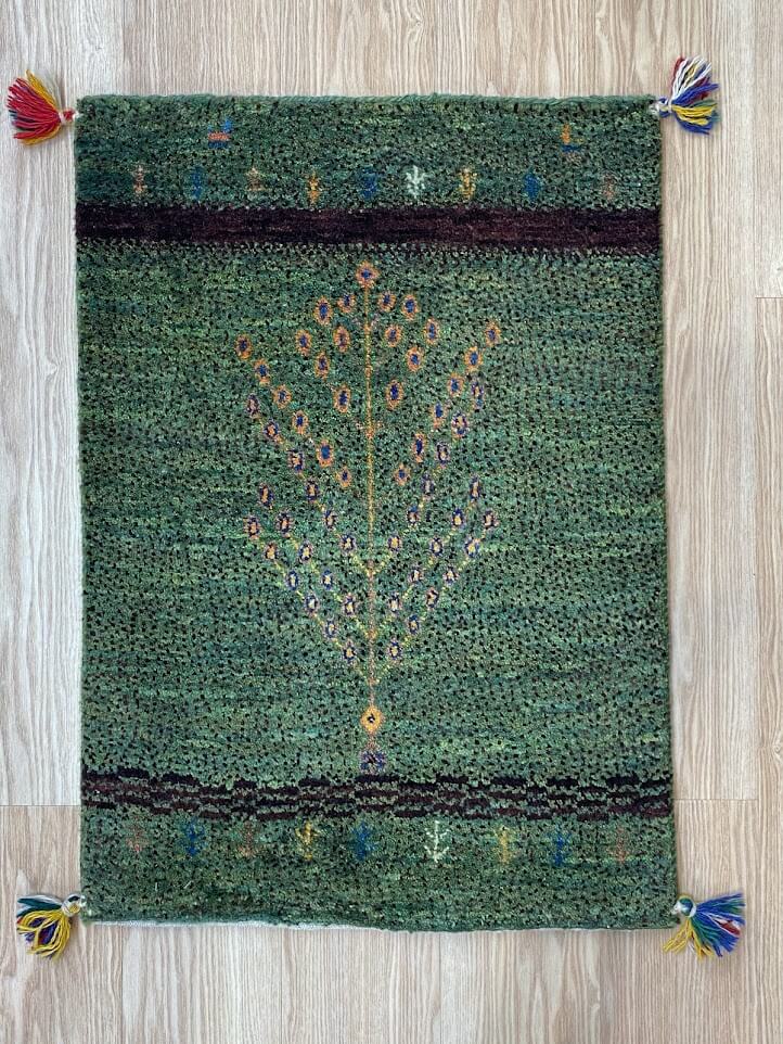 ペルシャギャッベ ファインクオリティ - グリーンの絨毯