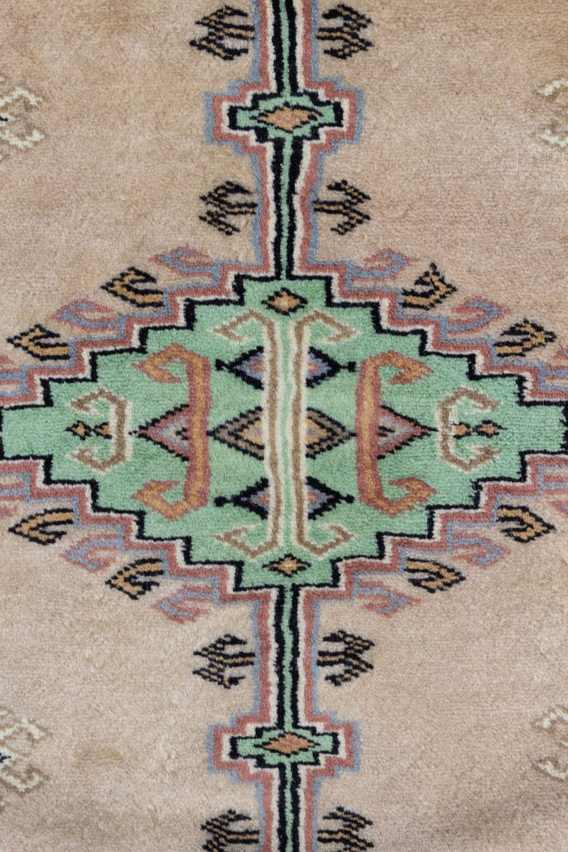 茶色のパキスタン絨毯リビングサイズ