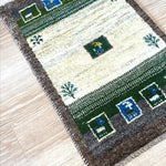 ペルシャ絨毯 ギャッベ 50x82cm 玄関マット 手織りラグ