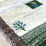 ペルシャ絨毯 ギャッベ 50x82cm 玄関マット 手織りラグ