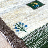 ペルシャ絨毯 ギャッベ 50x82cm 玄関マット 手織りラグ
