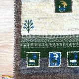 ペルシャ絨毯 ギャッベ 50x82cm 玄関マット 手織りラグ