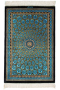 ペルシャ絨毯 クム産 シルク 約62×92cm