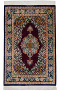 ペルシャ絨毯 クム産 ムカダム工房 シルク 約79×119cm