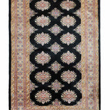 パキスタン絨毯　ウール＆シルク　約95cm x 150cm