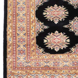 パキスタン絨毯　ウール＆シルク　約95cm x 150cm
