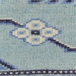紺と藍色の幾何学模様パキスタン手織り絨毯