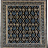 黒色のパキスタン絨毯ペルシャデザイン