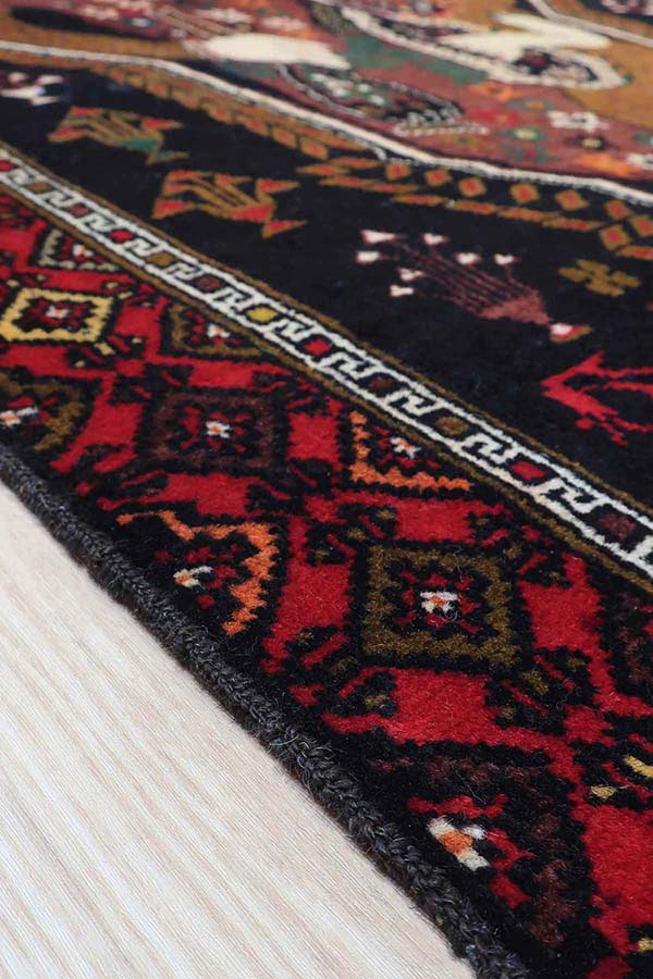 アフガニスタン製の手織りトライバルラグ、ルバーブのデザイン