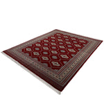 赤色の伝統的赤幾何学パキスタン絨毯