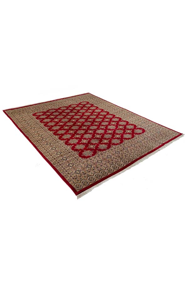 赤色パキスタン絨毯リビングサイズ