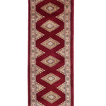 パキスタン絨毯 ランナー 赤
