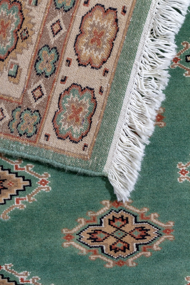 パキスタン絨毯(200x240cm)緑 グリーン|ペルシャ【ラグ専門店】
