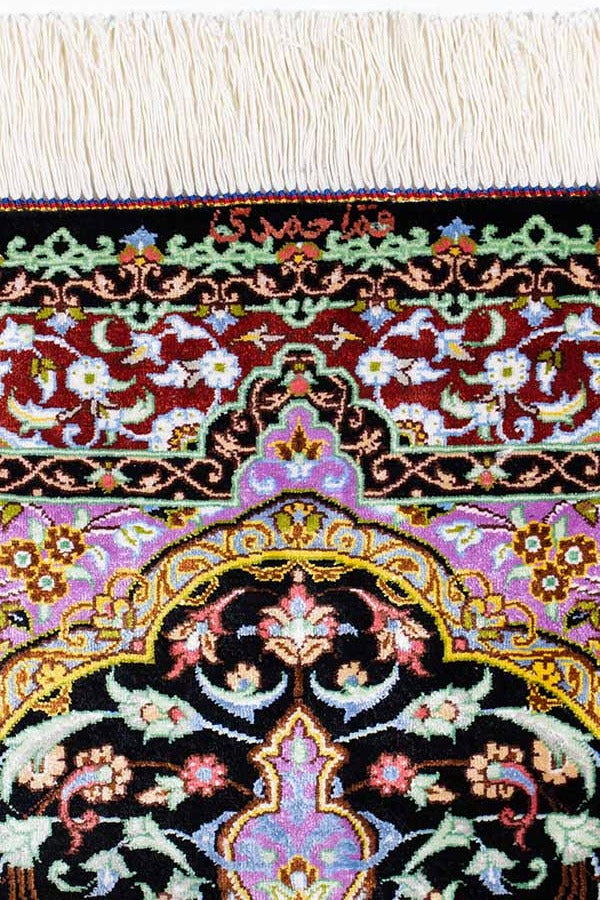 熟練職人による手織りペルシャ絨毯玄関マットのサイン