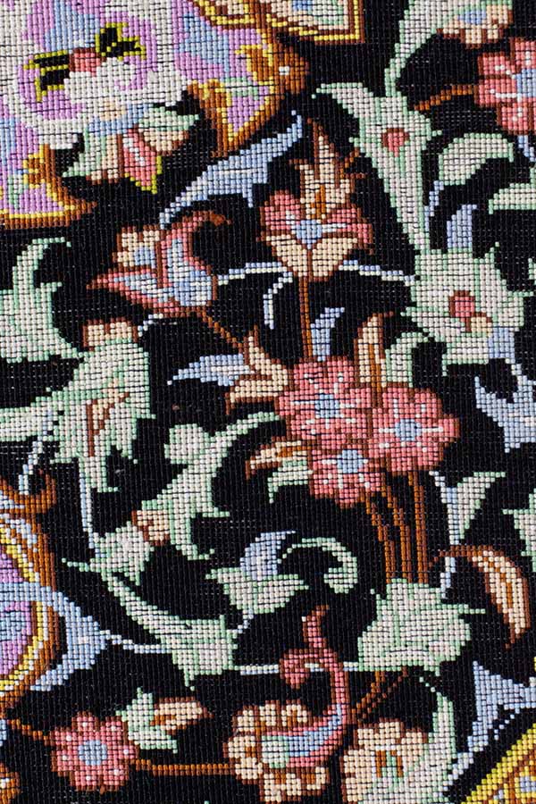 ピンク模様織り込みのペルシャ絨毯玄関マットの密度