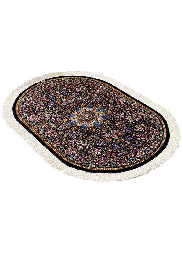 イランクム産の手織りペルシャ絨毯