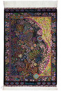 ペルシャ絨毯 クム産 アミルレザイ工房 シルク 約60×87cm
