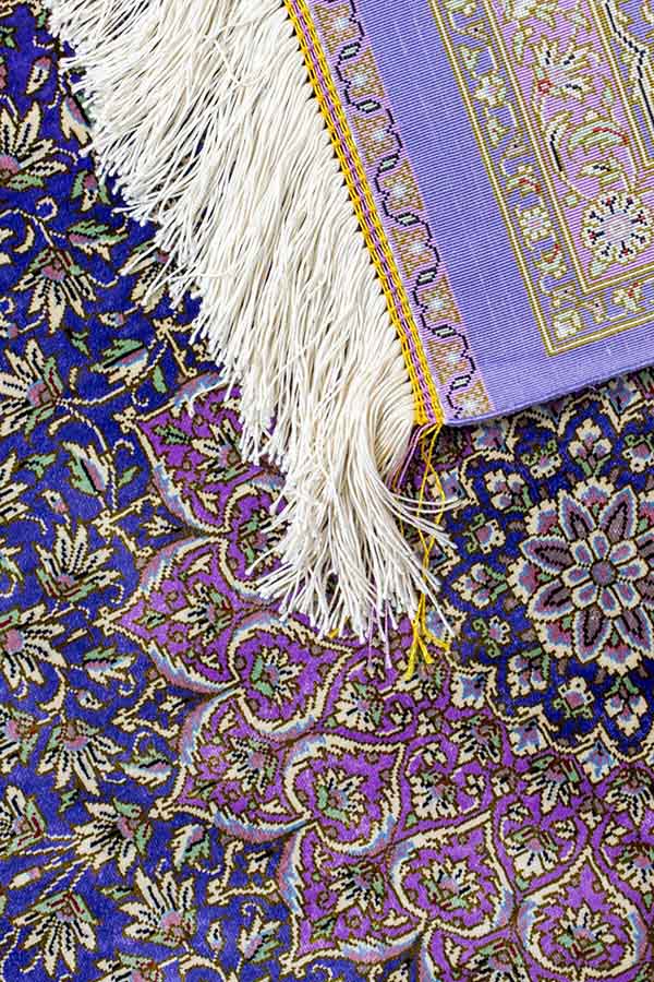 ペルシャ絨毯 パープル クム