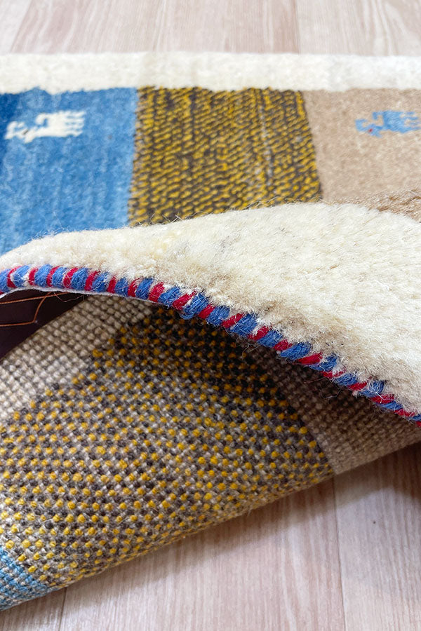 ペルシャ絨毯 ギャッベ 64x86cm 玄関マット