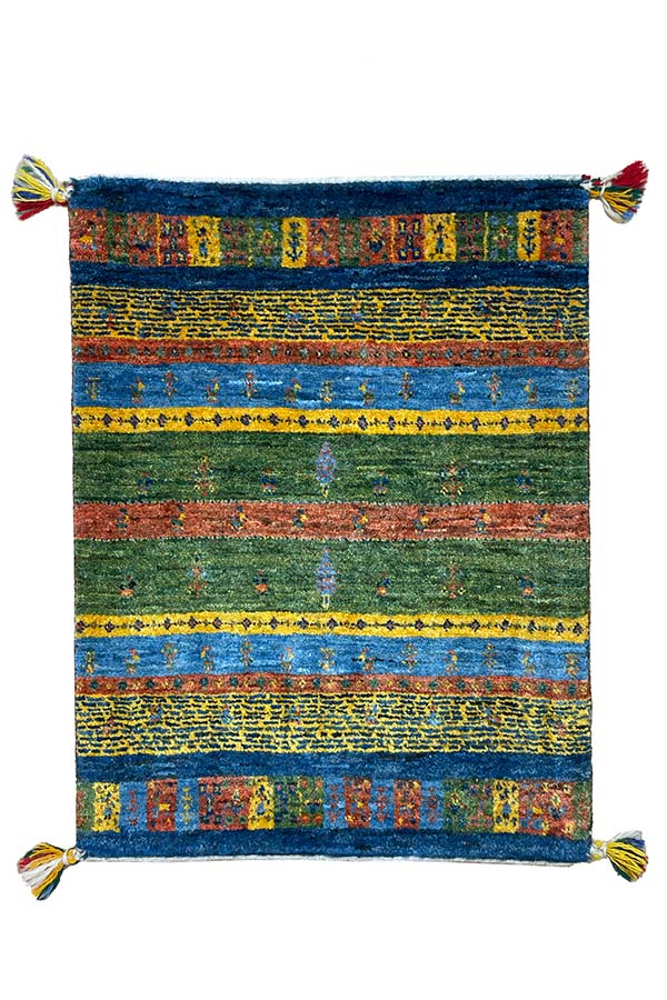 ギャッベ 56x74cm 玄関マット カラフル ペルシャ絨毯