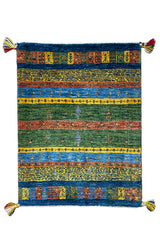 ギャッベ 56x74cm 玄関マット カラフル ペルシャ絨毯