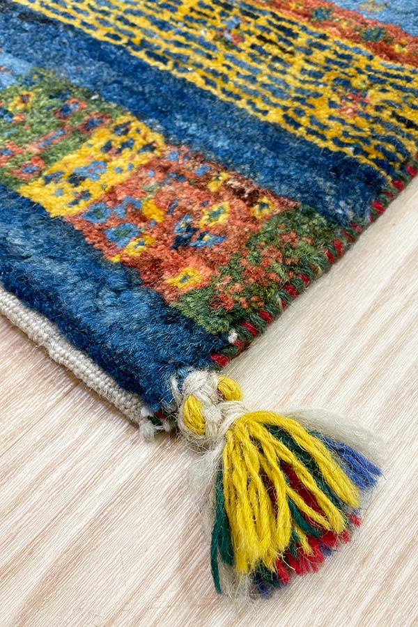 ギャッベ 56x74cm 玄関マット カラフル ペルシャ絨毯