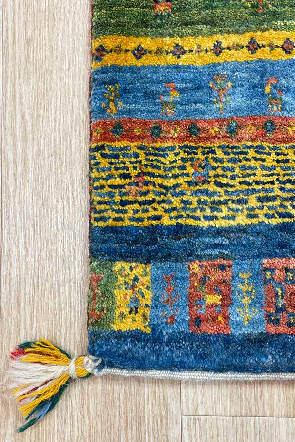 ギャッベ 56x74cm 玄関マット カラフル ペルシャ絨毯