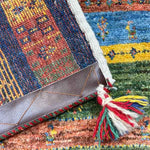 ギャッベ 56x74cm 玄関マット カラフル ペルシャ絨毯