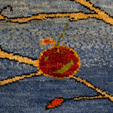 ギャッベ  ペルシャ絨毯 りんごの木 青