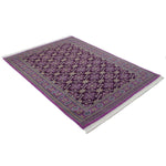 紫地に金白幾何学模様のパキスタン絨毯