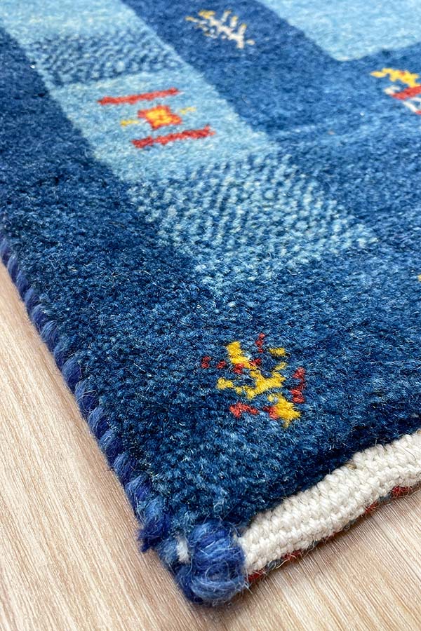 ペルシャ絨毯 ギャッベ カシュクリ 青 ブルー