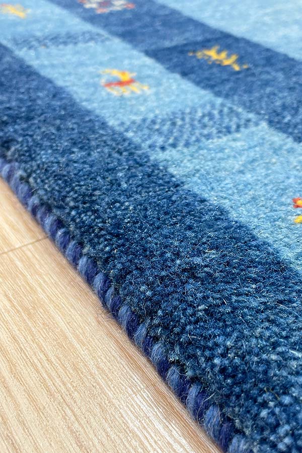 ペルシャ絨毯 ギャッベ カシュクリ 青 ブルー