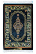 ペルシャ絨毯 クム産 シャリヤール工房 シルク 約48×73cm