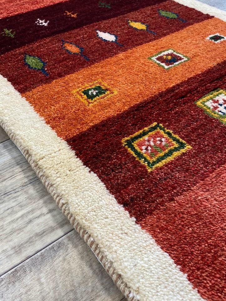 ペルシャ絨毯 ギャッベ 細長 51x145cm 手織り絨毯