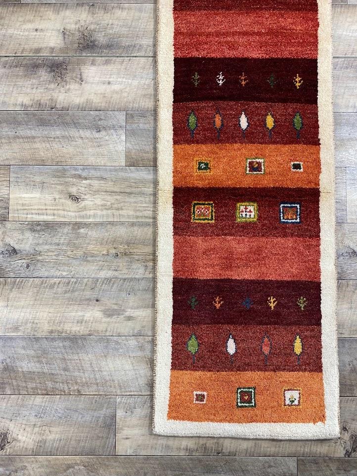ペルシャ絨毯 ギャッベ 細長 51x145cm 手織り絨毯