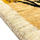ペルシャ絨毯ギャッベ細長 手織り絨毯 52x152cm 黄色