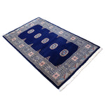 パキスタン絨毯 96x150cm 青 ブルー【手織り絨毯専門店】