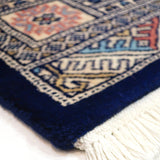 パキスタン絨毯 96x150cm 青 ブルー【手織り絨毯専門店】