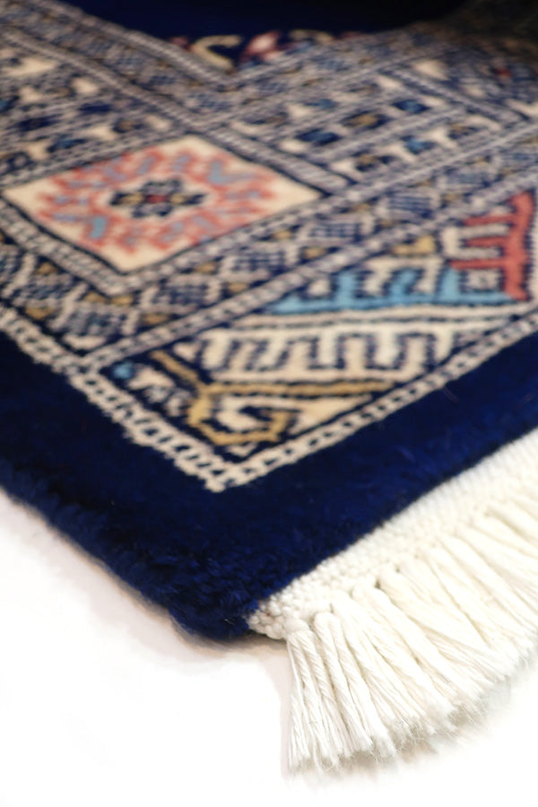 パキスタン絨毯 96x150cm 青 ブルー【手織り絨毯専門店】